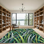 Lush Green Dewy Tropical Grass Rug