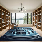 Tiered Arch Waterfall Blue Rug