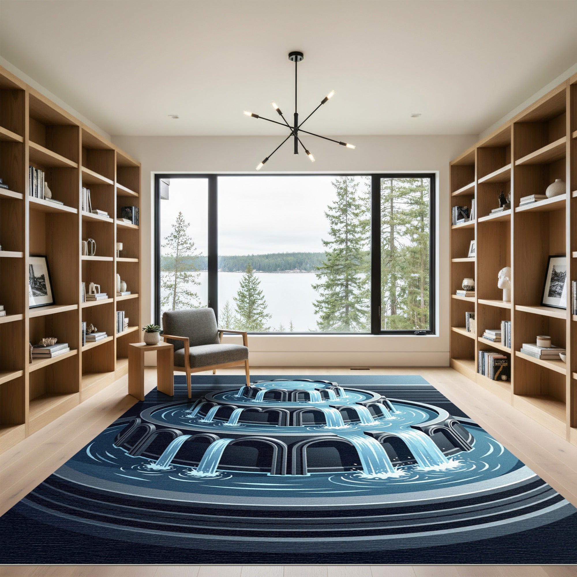 Tiered Arch Waterfall Blue Rug