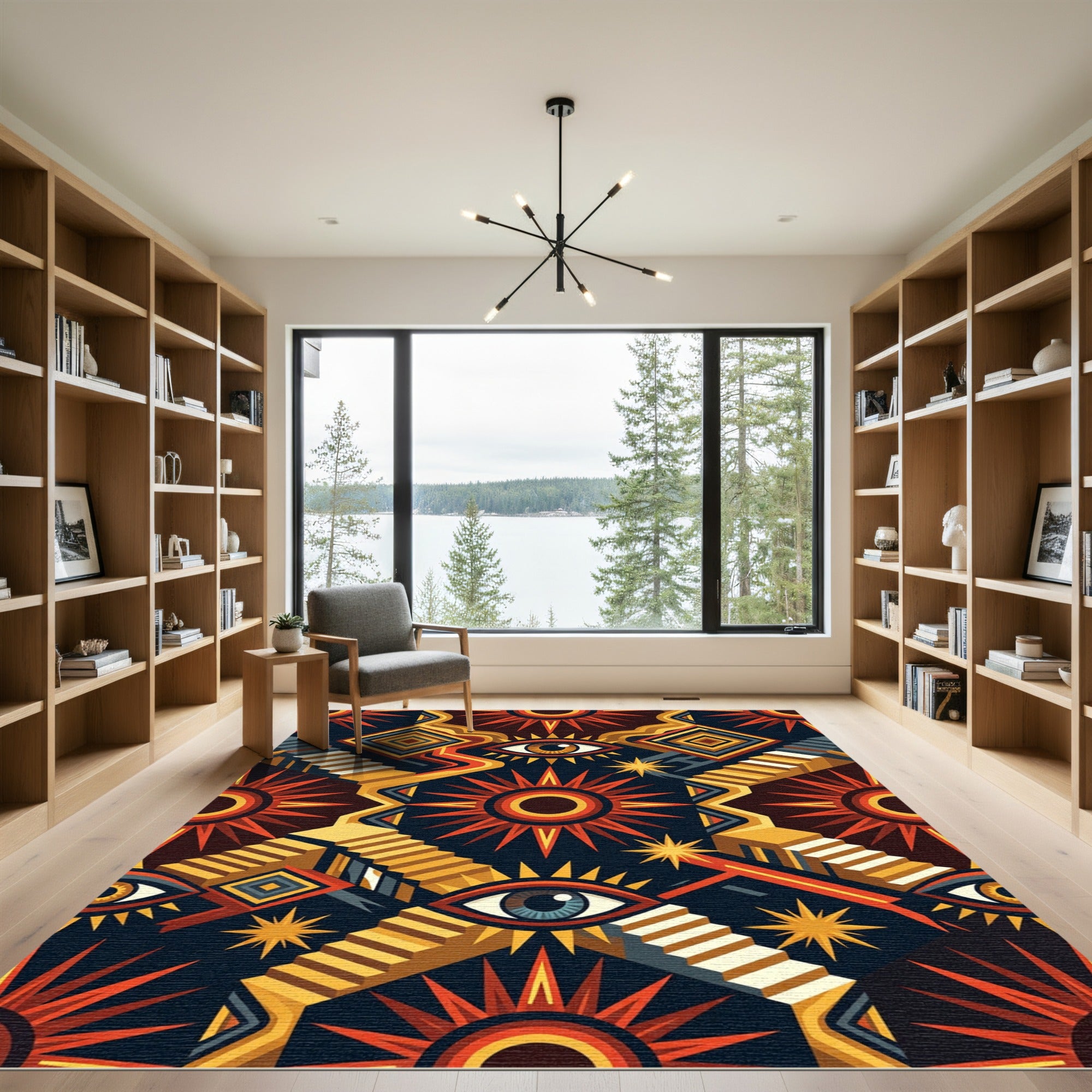 Mysterious Sun Staircase Eye Rug