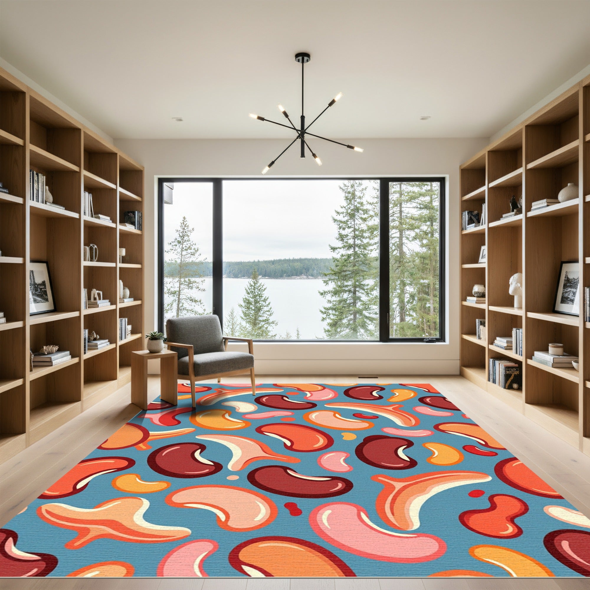 Colorful Bean Medley Composition Rug