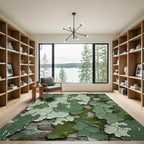 Verdant Cracked Paint Textured Layers Rug