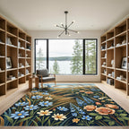 Coastal Meadow with Roses Rug
