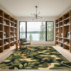 Forest Camouflage Foliage and Brush Rug