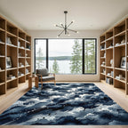 Dramatic Dark Blue Stormy Sky Rug