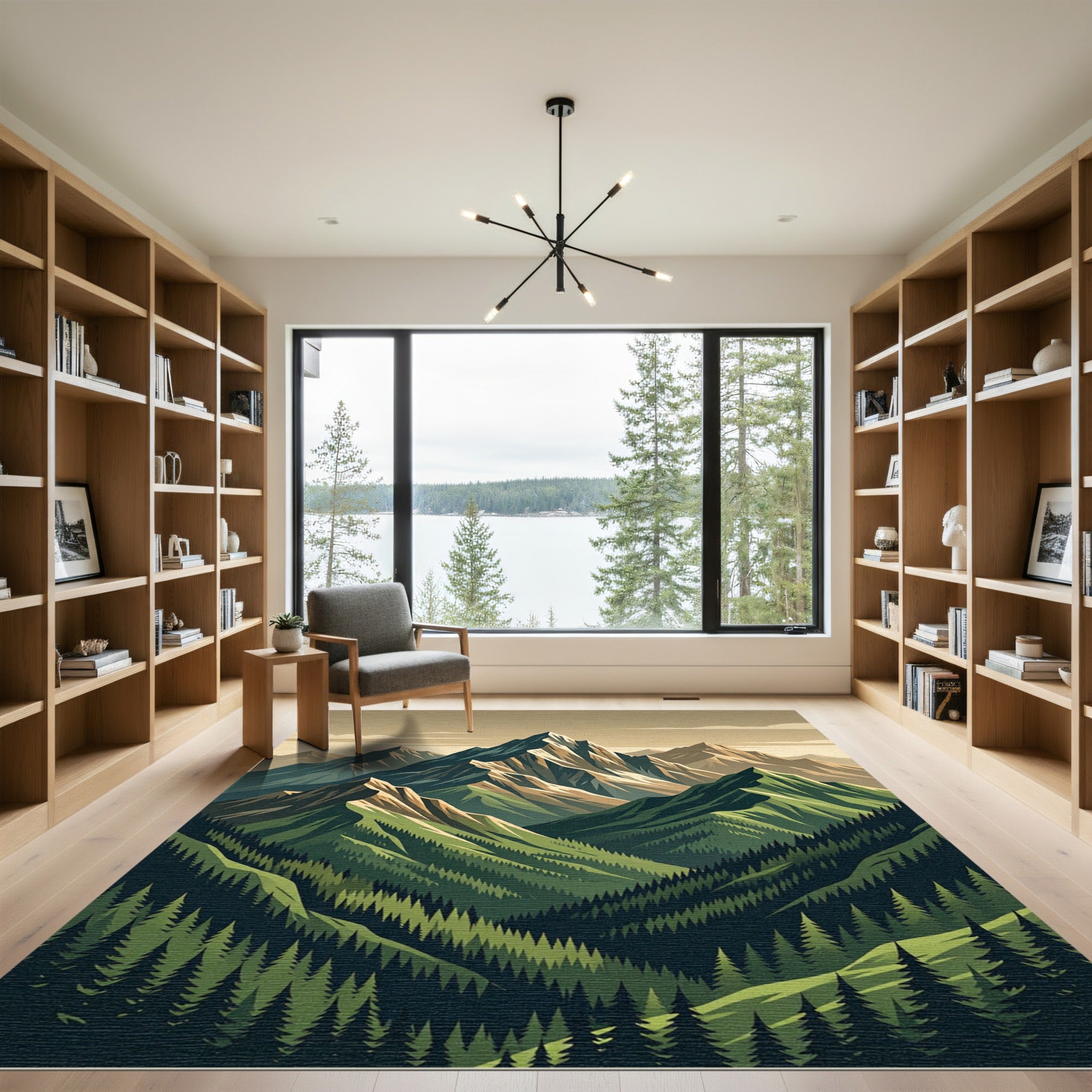 Majestic Alpine Mountain Peak Peaks Rug
