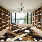 Earthy Tone Brushstroke Intersect Rug