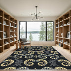 Golden Gray Spiral Ram Horn Rug