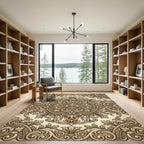Golden Floral Acanthus Scroll Rug