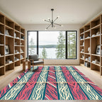 Crimson Cream Vertical Rope Weave Rug