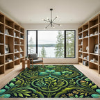 Emerald Clover Celtic Knot Botanical Tapestry Rug
