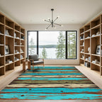 Coastal Wood Plank Stripe Rug