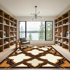Geometric Lattice Brown Cream Rug