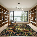 Enchanted Forest Deer Woodland Meadow Rug