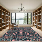 Pink Heart Star Celestial Geometric Rug