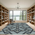 Gray Diamond Hourglass Native American Rug