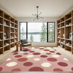 Blush Pink and Terracotta Polka Dot Rug