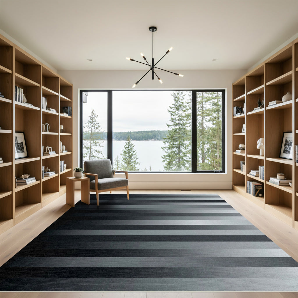 Monochromatic Horizontal Fade Stripe Rug