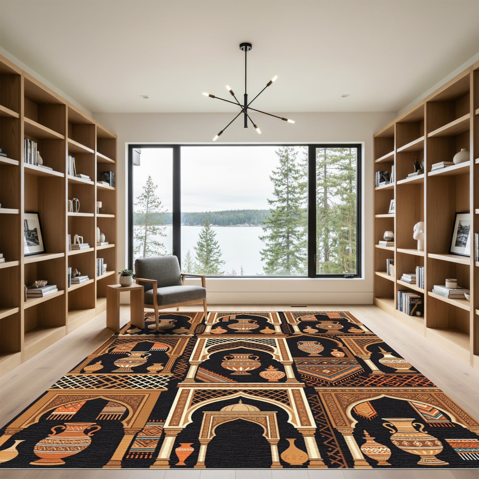 Terracotta Archaic Archway Pottery Tapestry Rug