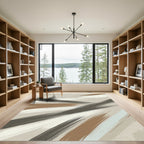 Modern Earthy Abstract Brushstroke Rug