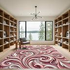 Soft Pink Swirling Floral Detail Rug