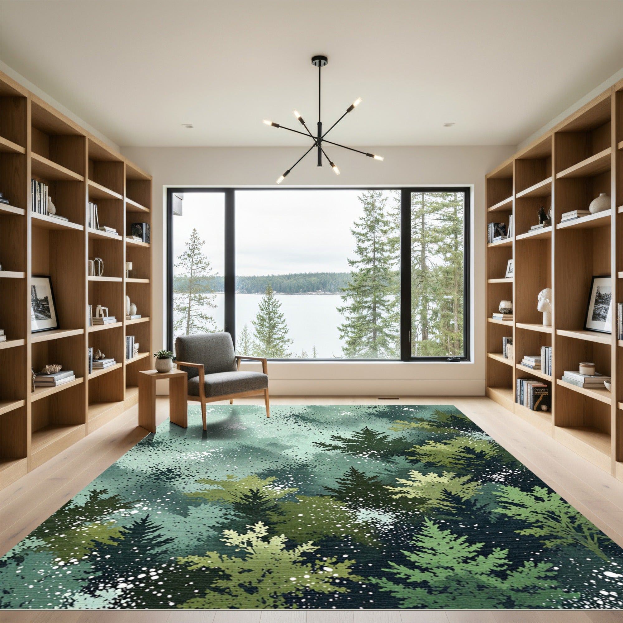 Ethereal Forest Canopy Whispering Conifer Rug
