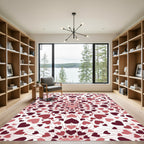Radiant Burgundy Pink Heart Burst Rug
