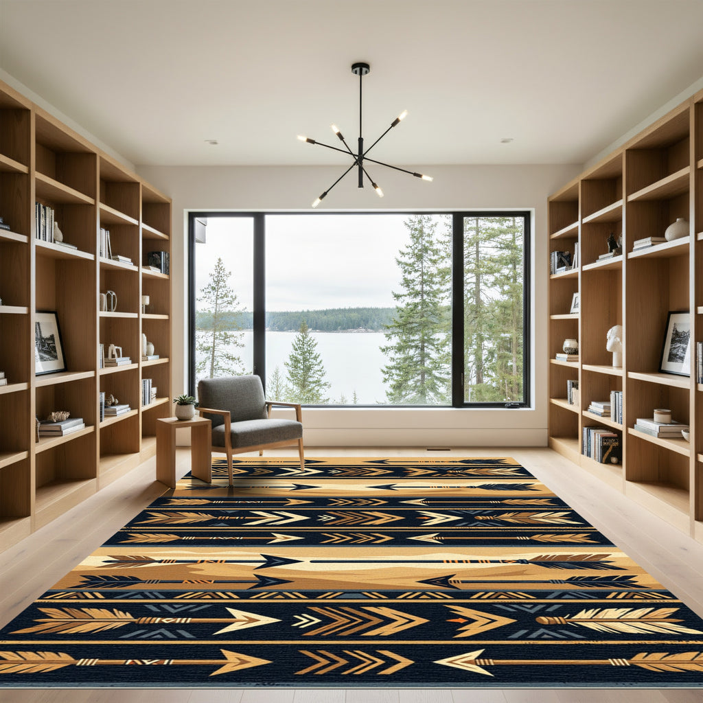 Golden Arrow Tribal Stripe Rug