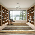 Rustic Earthy Tone Horizontal Wood Plank Rug