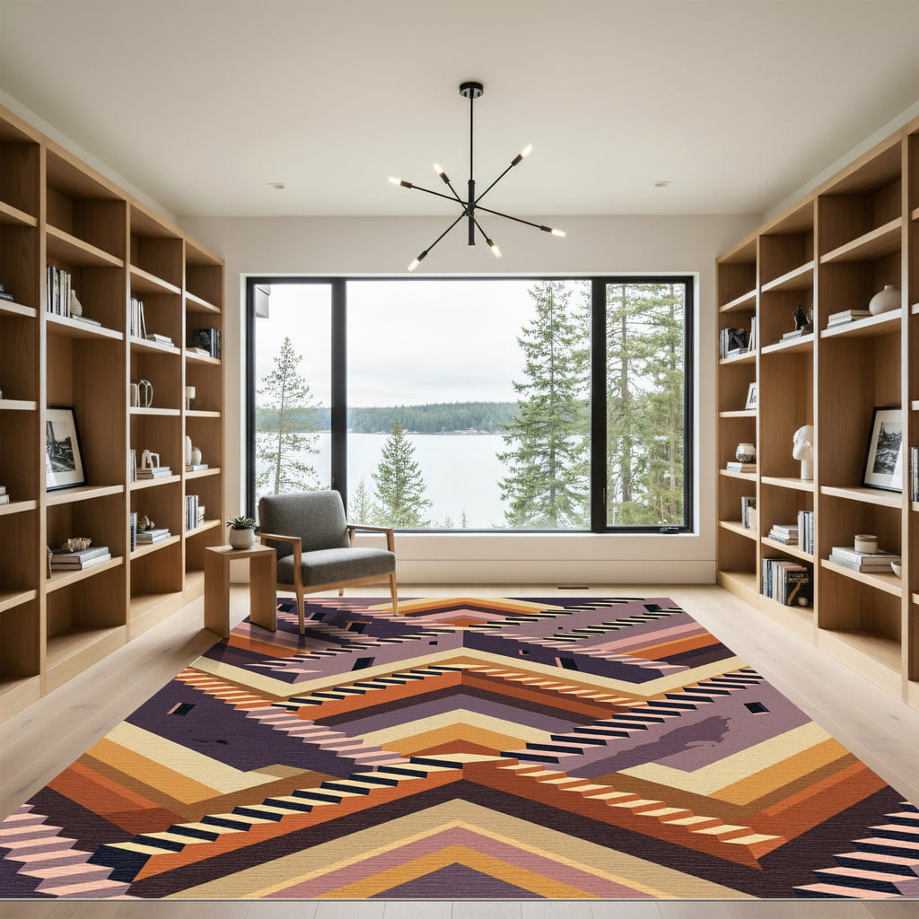 Illusionary Staircase Earth Tones Rug