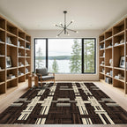 Woven Brown Beige Texture Interlace Rug