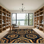 Earthy Leopard Floral Sunburst Rug