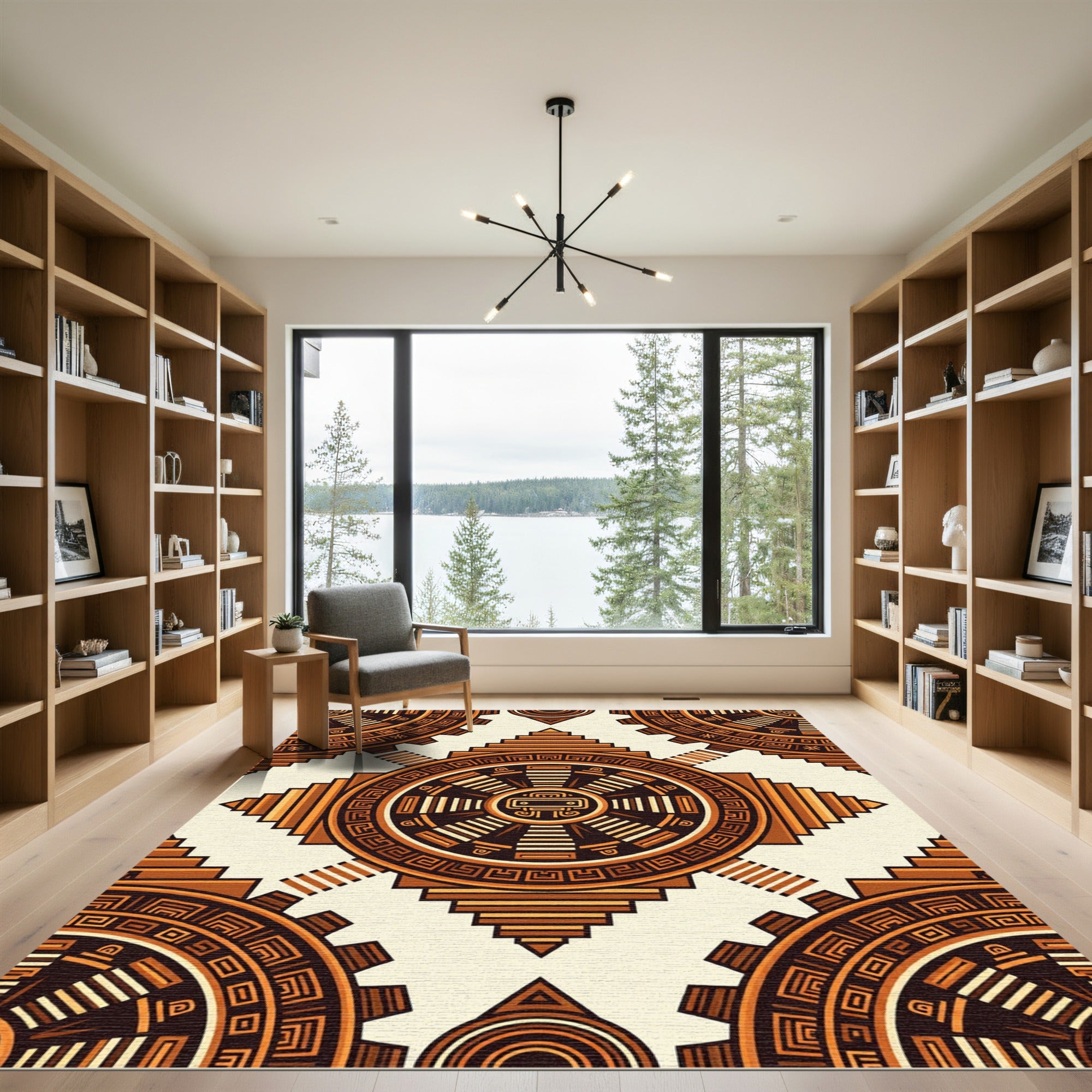 Sunburst Sunstone Geometric Medallion Rug