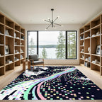 Iridescent Pixelated Abstract Rainbow Wave Rug