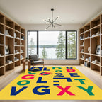 Bold Alphabet Block Composition Rug