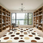 Warm Earth Tone Polka Dot Rug