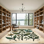 Vintage Botanical Sage Golden Floral Rug