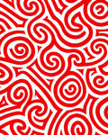 Bold Red Swirl Interlocking Curves Rug