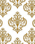 Elegant Gold Scrollwork Damask Design Rug