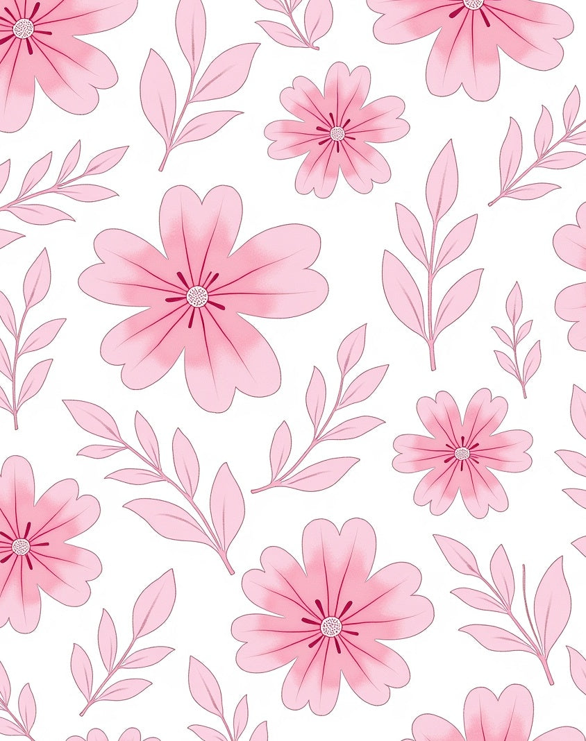 Delicate Pink Blossom Pattern Rug