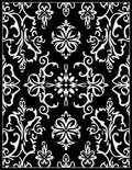 Classic Black White Damask Pattern Rug