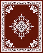 Ornate Floral Border White Design Rug