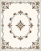 Classic Floral Decorative Scrollwork Design Rug