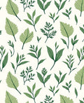 Natural Green Leaf Botanical Pattern Rug