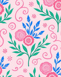Whimsical Floral Swirl Pattern Rug