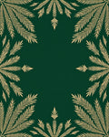 Gold Leaf Fern Motif Rug