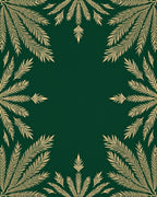 Gold Leaf Fern Motif Rug