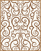 Classic Brown Scrollwork Damask Rug