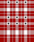 Red Plaid Star Pattern Rug