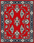 Red Floral Vine Classic Pattern Rug